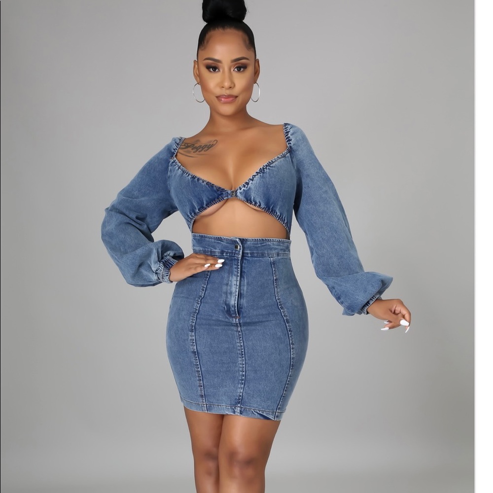 Stretch denim dress